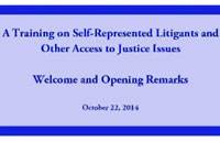Watch A Training on Self-Represented Litigants and Other Access to Justice Issues Now